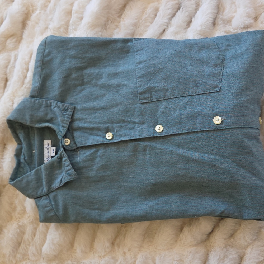Steven Alan Teal Casual Button-Down Shirt